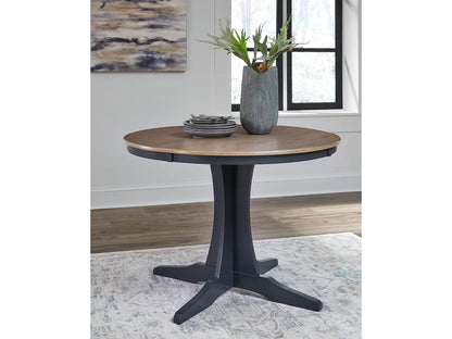 Signature Design by Ashley - Landocken Round Dining Room Table in Brown/Blue - D502-15 veiw 2