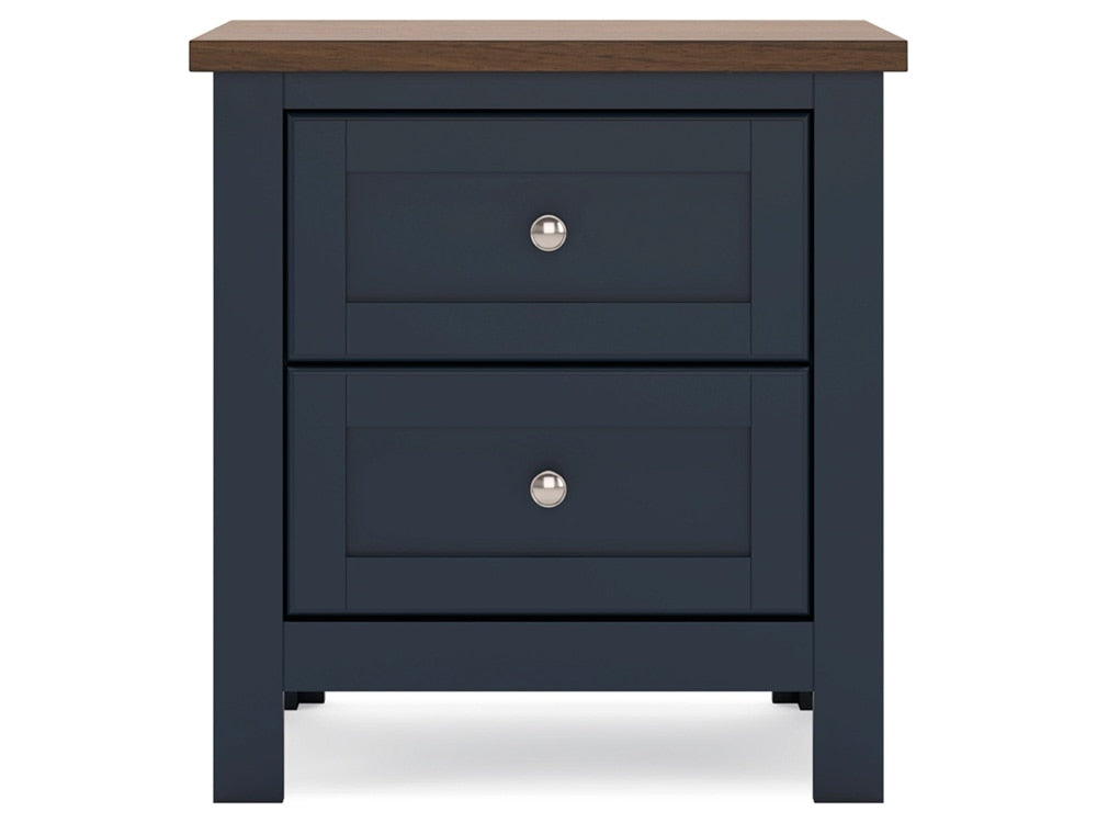 Signature Design by Ashley - Landocken Two Drawer Night Stand in Brown/Blue - B414-92 veiw 1