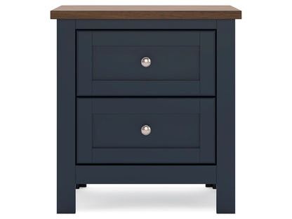 Signature Design by Ashley - Landocken Two Drawer Night Stand in Brown/Blue - B414-92 veiw 1
