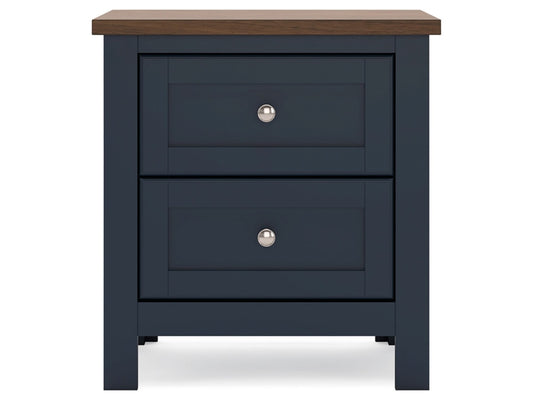 Signature Design by Ashley - Landocken Two Drawer Night Stand in Brown/Blue - B414-92 veiw 1