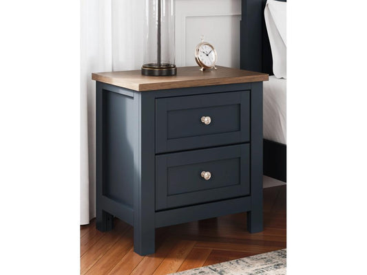 Signature Design by Ashley - Landocken Two Drawer Night Stand in Brown/Blue - B414-92 veiw 2