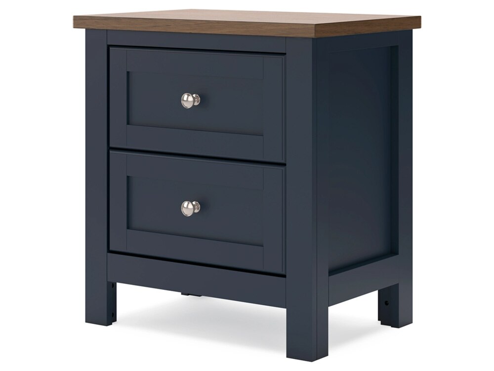 Signature Design by Ashley - Landocken Two Drawer Night Stand in Brown/Blue - B414-92 veiw 3