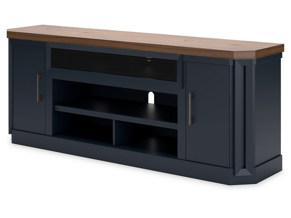 Signature Design by Ashley - Landocken Xl Tv Stand W/Fireplace Option in Brown/Blue - W402-68 veiw 3