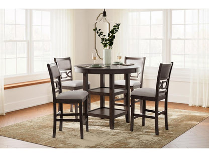 Signature Design by Ashley - Langwest Drm Counter Table (Set of 5) in Brown - D422-223 veiw 2