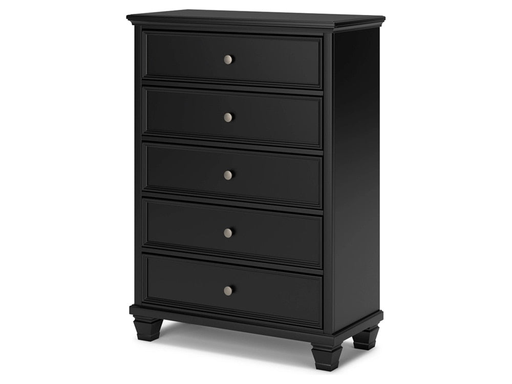 Signature Design by Ashley - Lanolee Five Drawer Chest in Black - B687-46 veiw 3