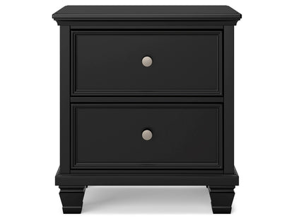 Signature Design by Ashley - Lanolee Two Drawer Night Stand in Black - B687-92 veiw 1