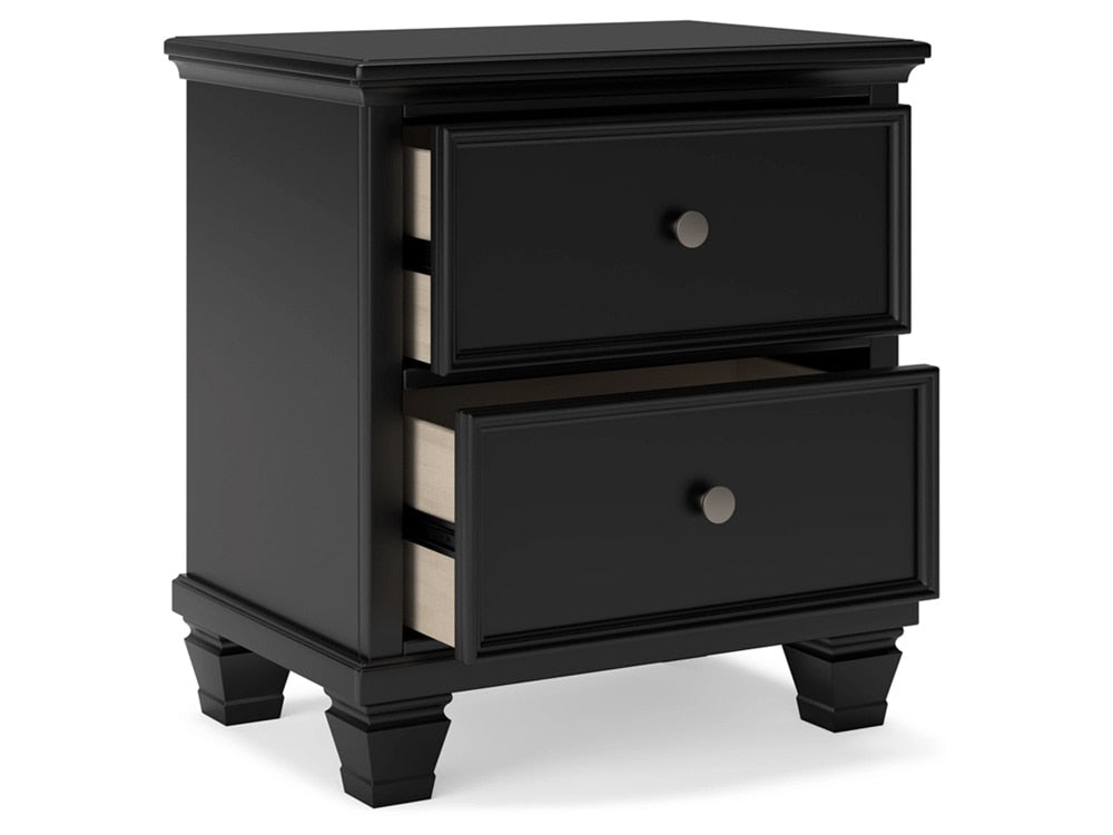 Signature Design by Ashley - Lanolee Two Drawer Night Stand in Black - B687-92 veiw 3