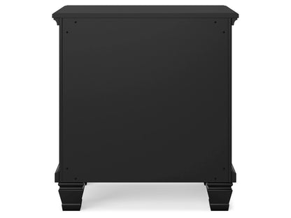 Signature Design by Ashley - Lanolee Two Drawer Night Stand in Black - B687-92 veiw 4