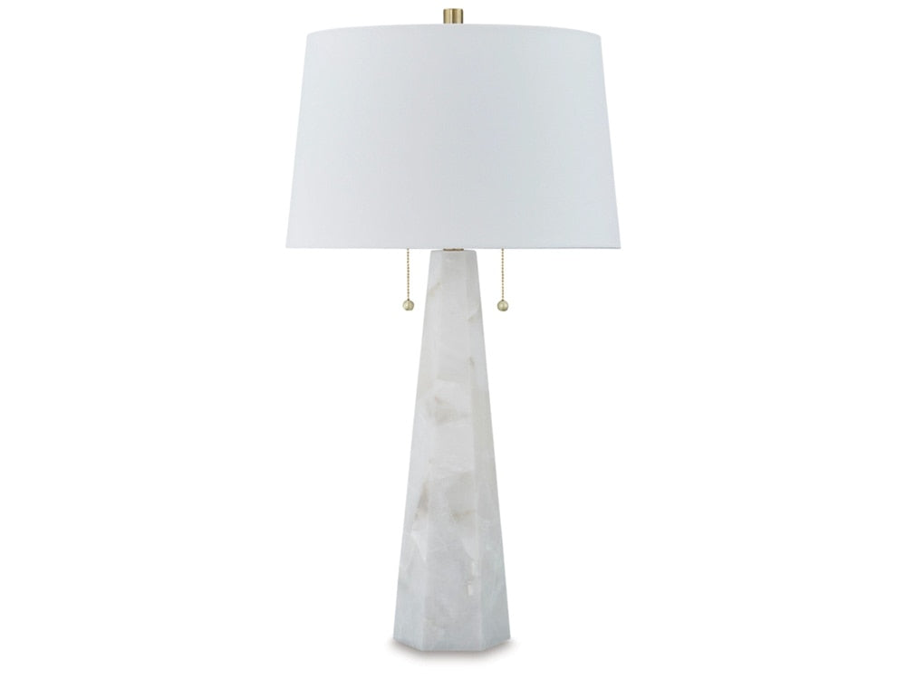 Signature Design by Ashley - Laurellen Alabaster Table Lamp in White - L429064 veiw 1