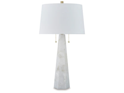 Signature Design by Ashley - Laurellen Alabaster Table Lamp in White - L429064 veiw 1