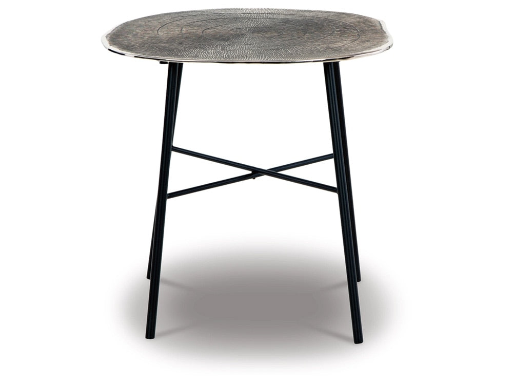 Signature Design by Ashley - Laverford Round End Table in Antique Silver Finish - T836-6 veiw 1