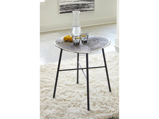 Signature Design by Ashley - Laverford Round End Table in Antique Silver Finish - T836-6 veiw 2