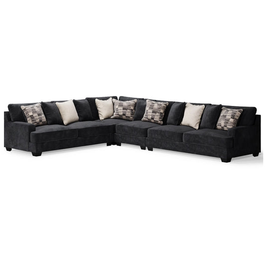 Signature Design by Ashley - Lavernett 4-Piece Sectional in Charcoal veiw 1
