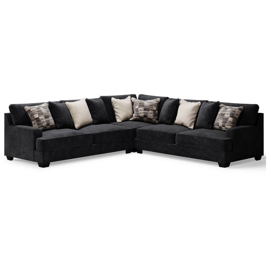 Signature Design by Ashley - Lavernett Fabric 3 Piece Sectional in Charcoal veiw 1