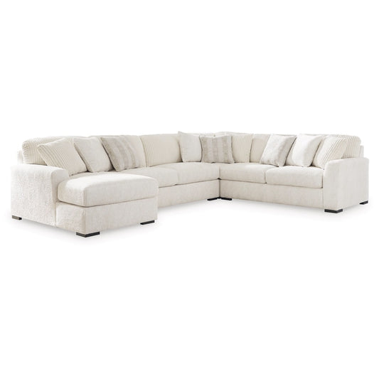 Signature Design by Ashley - Lavernett Fabric 4 Piece Sectional With Chaise in Ivory veiw 1