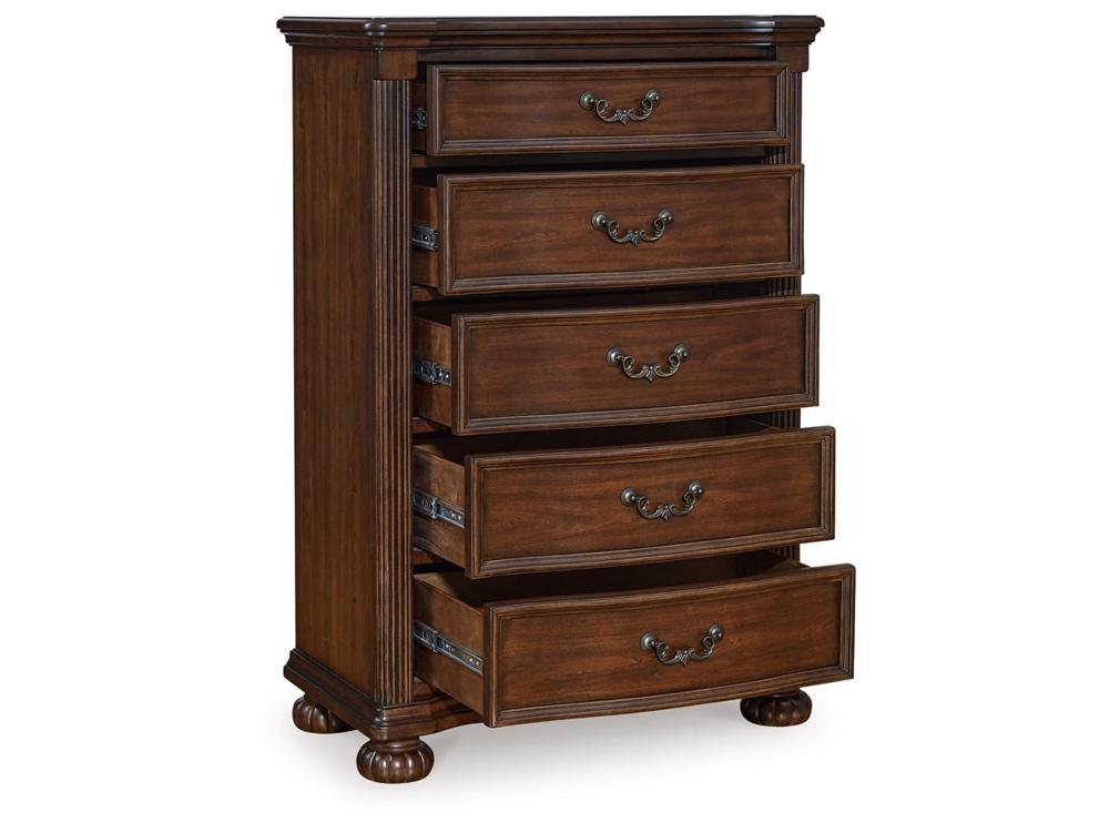Signature Design by Ashley - Lavinton Five Drawer Chest in Brown - B764-46 veiw 3