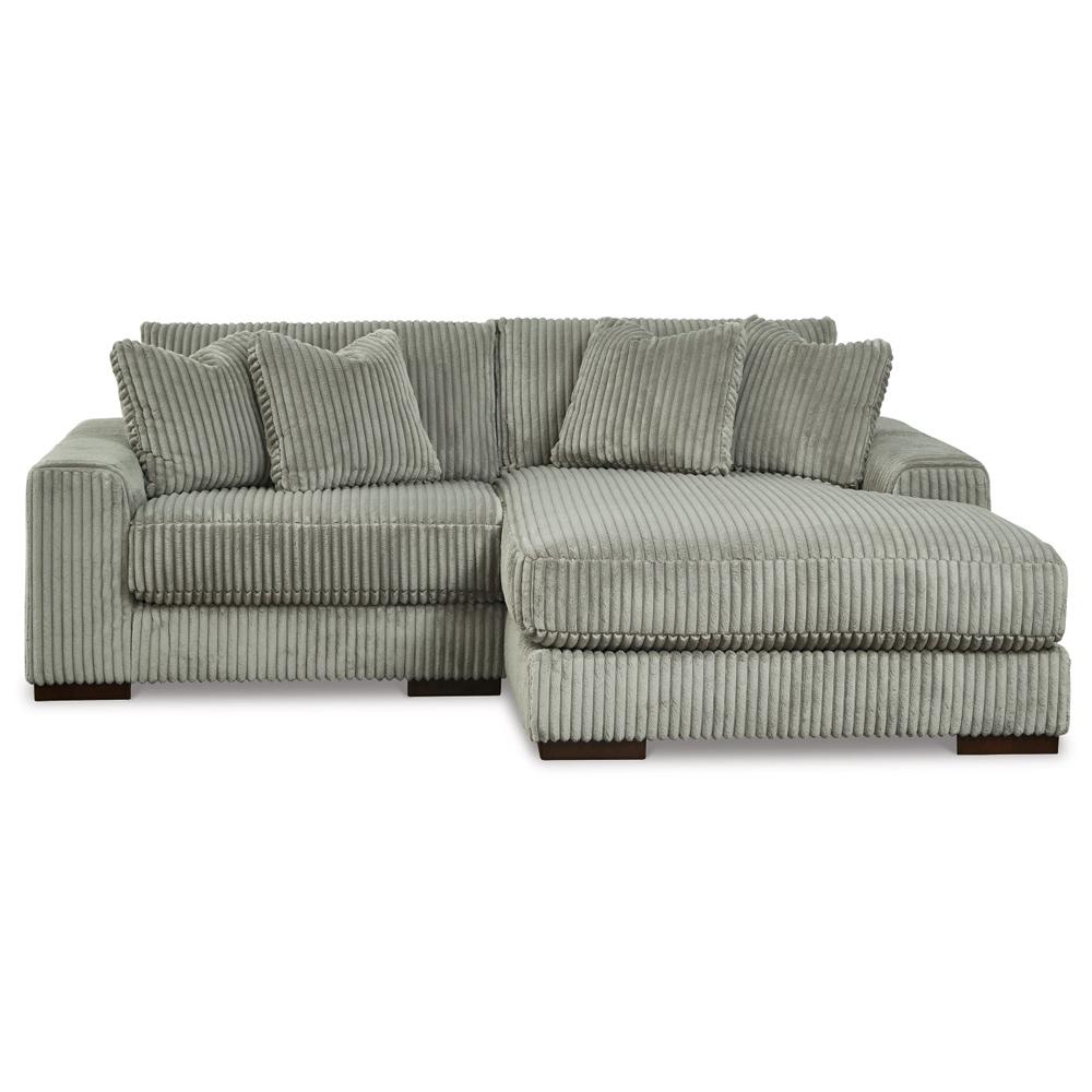 Signature Design by Ashley - Lindyn 2 Piece Sectional With Chaise in Fog veiw 1