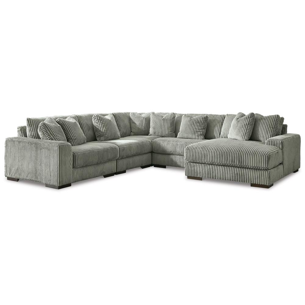 Signature Design by Ashley - Lindyn 5-Piece Sectional With Chaise in Fog veiw 1