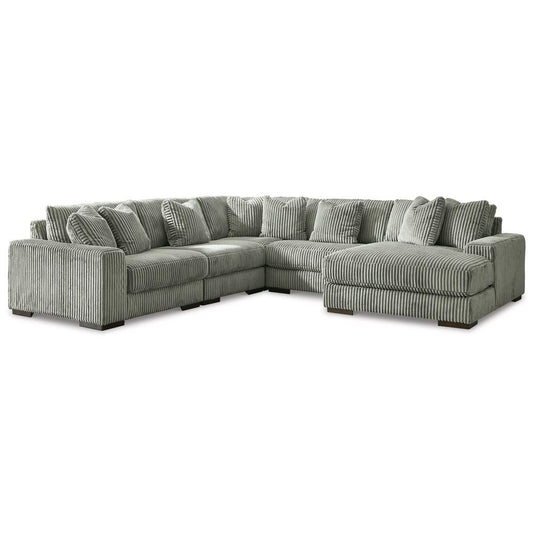 Signature Design by Ashley - Lindyn 5-Piece Sectional With Chaise in Fog veiw 1