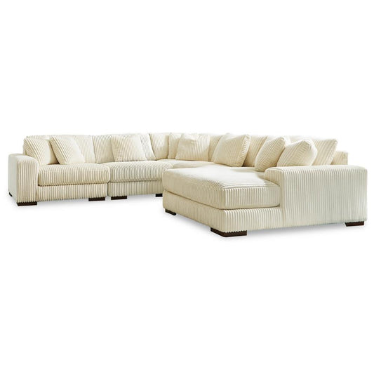 Signature Design by Ashley - Lindyn Fabric 5 Pc Sectional in Ivory veiw 1