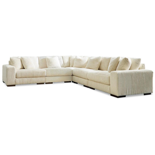 Signature Design by Ashley - Lindyn Fabric 5 Piece Sectional in Ivory veiw 1