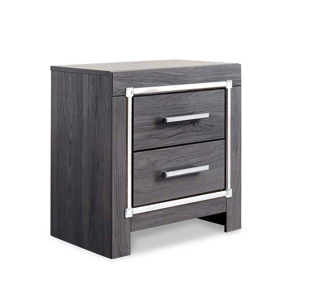 Signature Design by Ashley - Lodanna Two Drawer Night Stand in Gray - B214-92 veiw 1