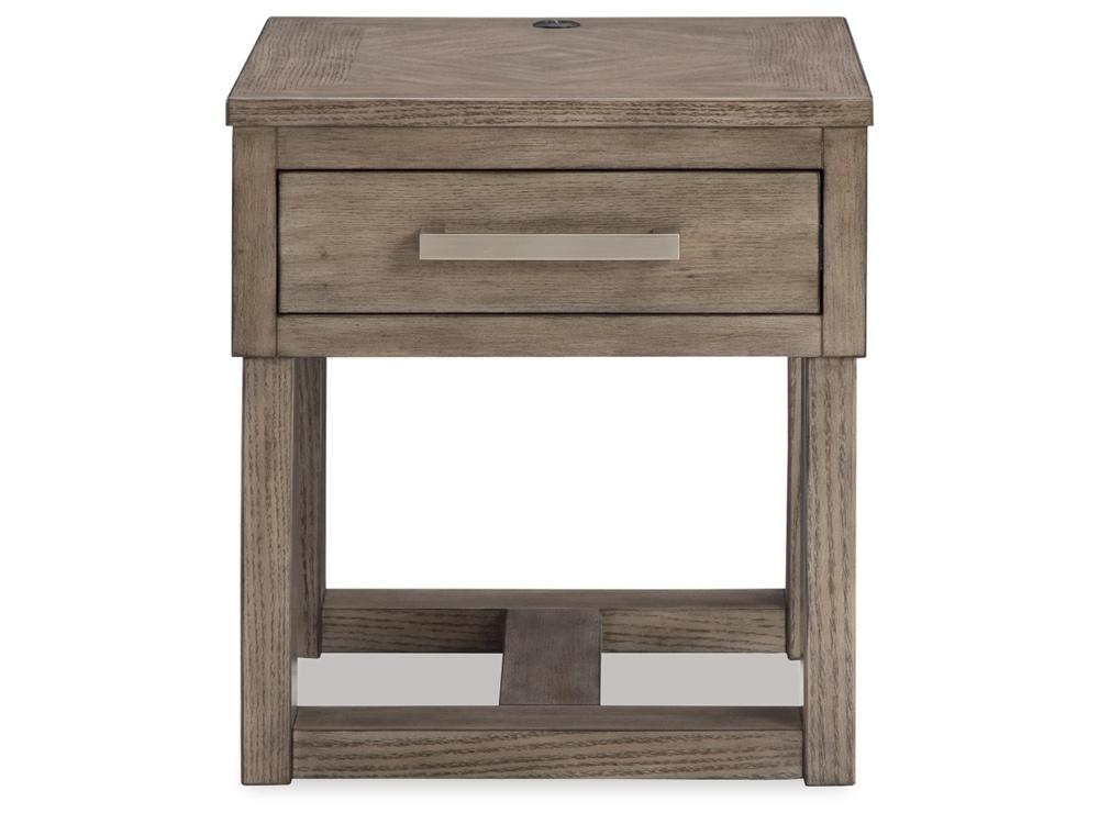 Signature Design by Ashley - Loyaska Rectangular End Table in Grayish Brown/White - T854-3 veiw 1