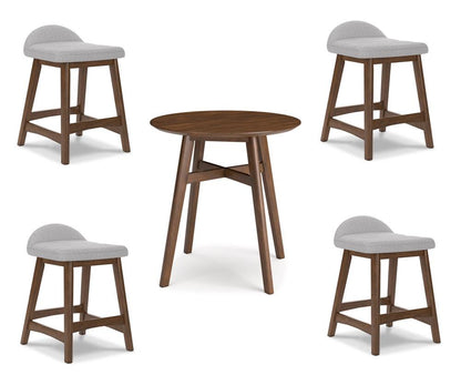 Signature Design by Ashley - Lyncott Counter Height Dining Table With 4 Barstools in Brown veiw 1