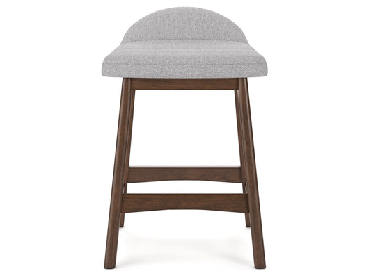 Signature Design by Ashley - Lyncott Upholstered Barstool (Set of 2) in Light Gray/Brown - D615-124 veiw 1