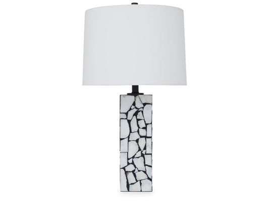 Signature Design by Ashley - Macaria Marble Table Lamp in White/Black - L429044 veiw 1
