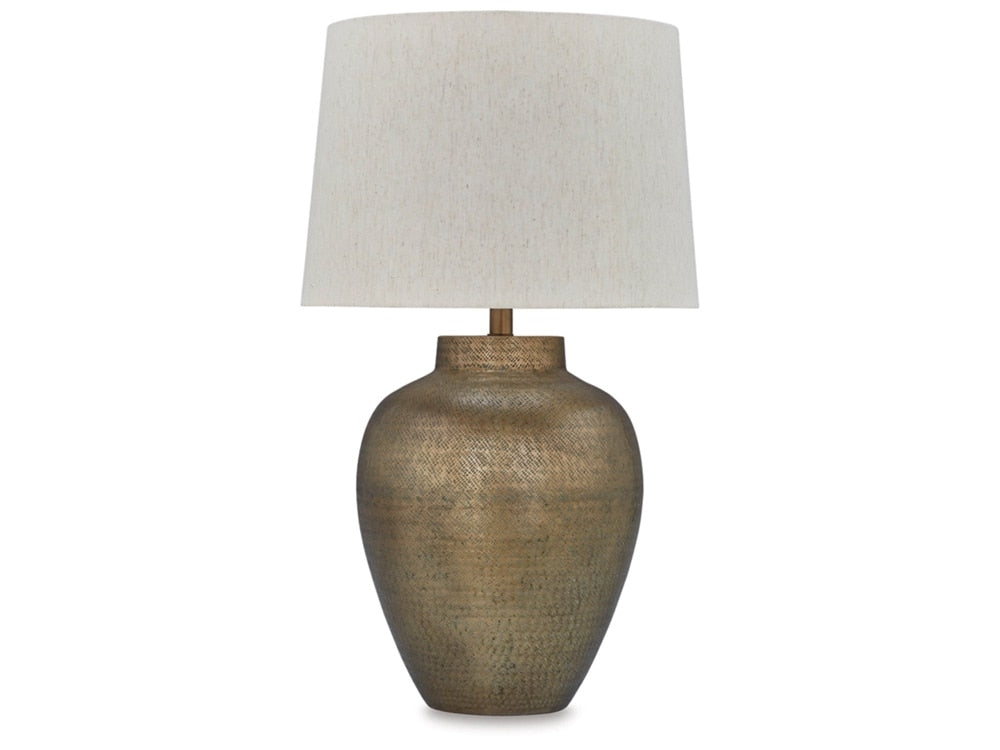 Signature Design by Ashley - Madney Metal Table Lamp in Antique Gold Finish - L207494 veiw 1