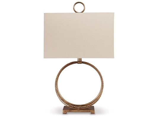 Signature Design by Ashley - Mahala Metal Table Lamp in Antique Gold Finish - L208124 veiw 1