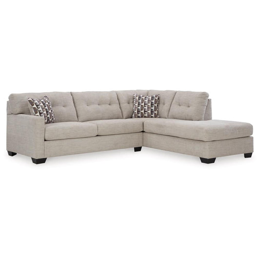 Signature Design by Ashley - Mahoney Fabric Full Sleeper Sectional in Pebble veiw 1