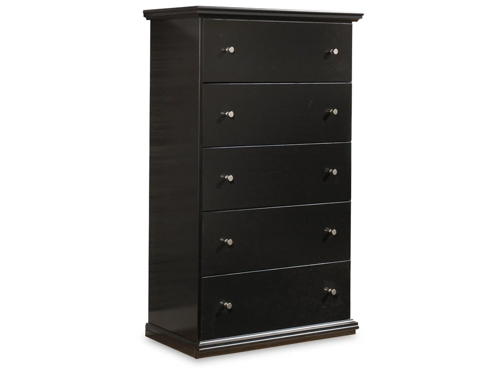 Signature Design by Ashley - Maribel Five Drawer Chest in Black - B138-46 veiw 1