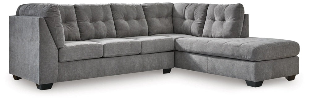 Signature Design by Ashley - Marrelton Fabric 2 Piece Sectional With Chaise in Gray veiw 1