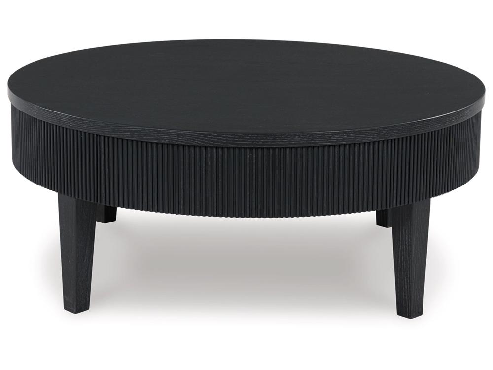 Signature Design by Ashley - Marstream Round Cocktail Table in Black - T551-8 veiw 1