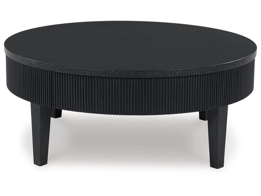 Signature Design by Ashley - Marstream Round Cocktail Table in Black - T551-8 veiw 1