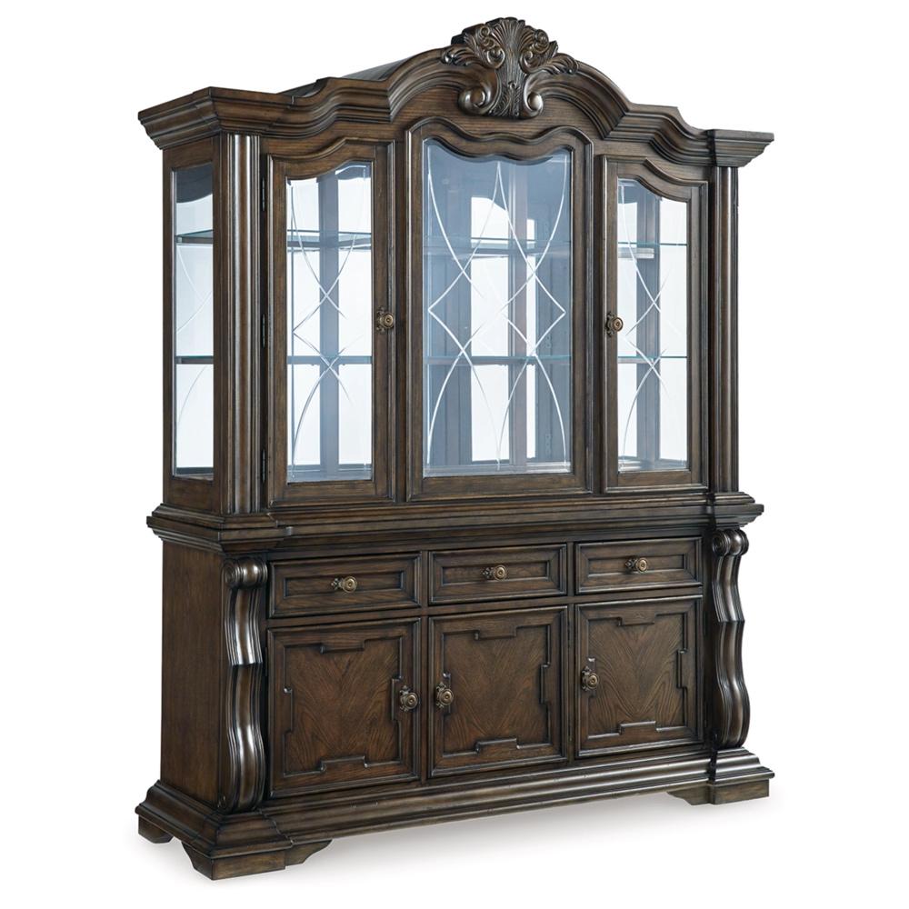 Signature Design by Ashley - Maylee Dining Buffet And Hutch in Dark Brown veiw 1