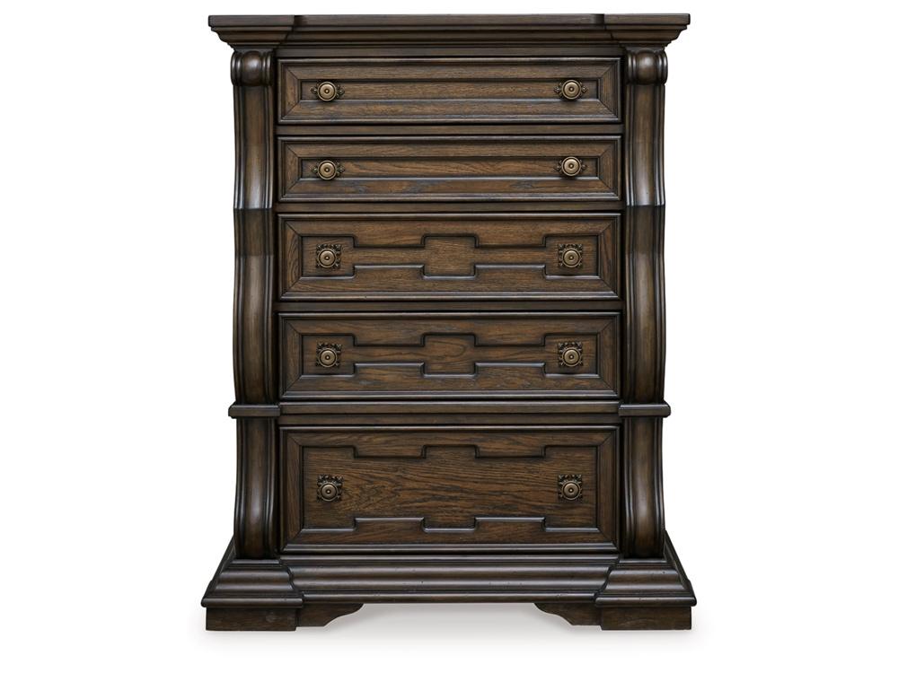 Signature Design by Ashley - Maylee Five Drawer Chest in Dark Brown - B947-46 veiw 1