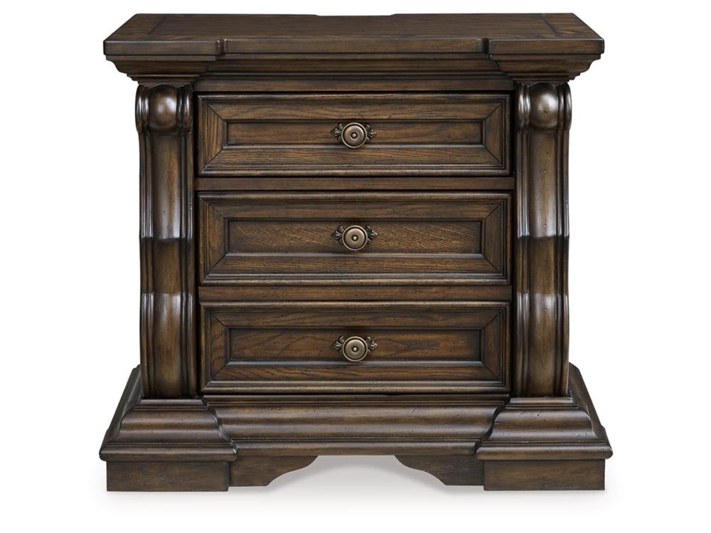 Signature Design by Ashley - Maylee Three Drawer Night Stand in Dark Brown - B947-93 veiw 1