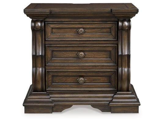 Signature Design by Ashley - Maylee Three Drawer Night Stand in Dark Brown - B947-93 veiw 1