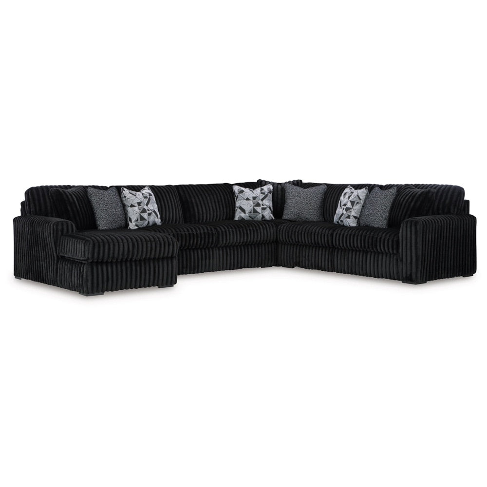 Signature Design by Ashley - Midnight-Madness Fabric 4 Pc Sectional With Chaise in Onyx veiw 1
