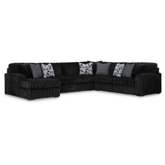 Signature Design by Ashley - Midnight-Madness Fabric 4 Pc Sectional With Chaise in Onyx veiw 1