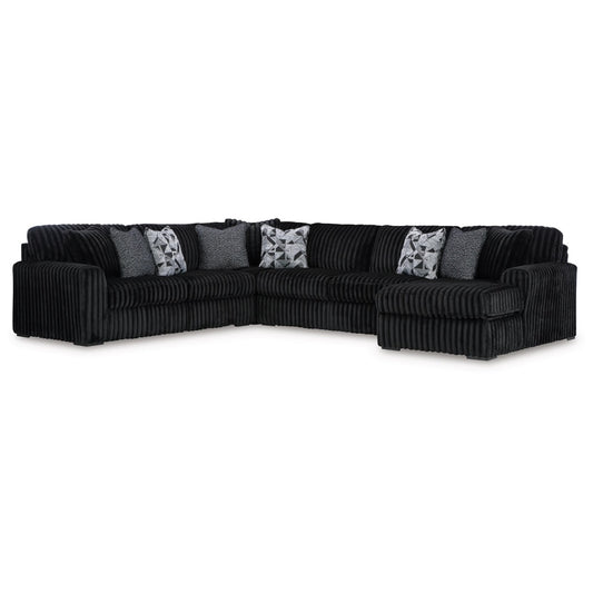Signature Design by Ashley - Midnight-Madness Fabric 4 Piece Sectional With Chaise in Onyx veiw 1