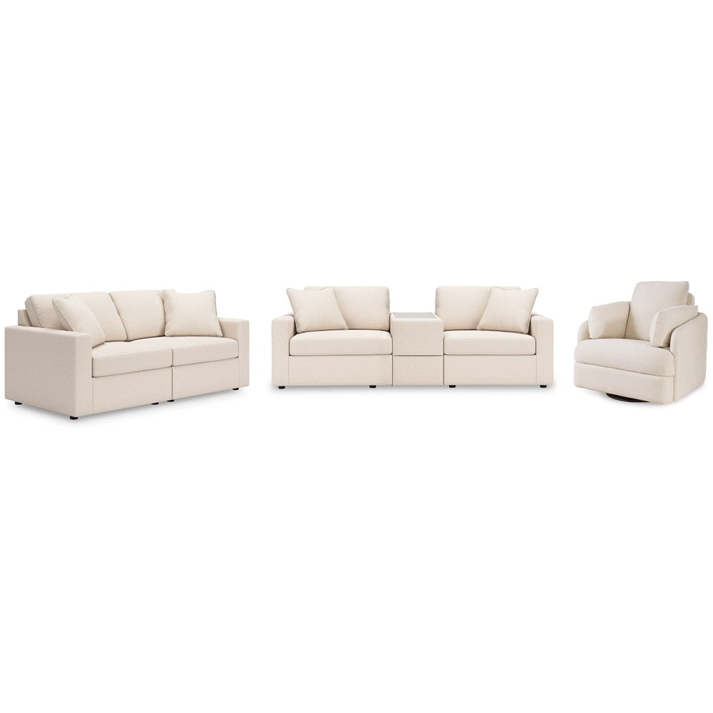 Signature Design by Ashley - Modmax 3 Piece Sectional Sofa, 2 Piece Sectional Loveseat and Swivel Glider Recliner in Oyster veiw 1