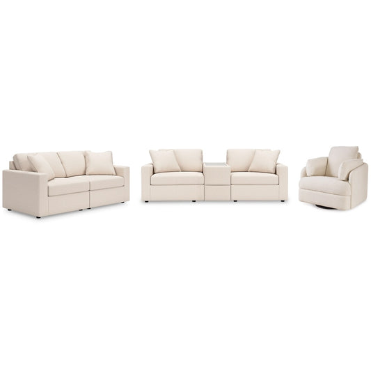 Signature Design by Ashley - Modmax 3 Piece Sectional Sofa, 2 Piece Sectional Loveseat and Swivel Glider Recliner in Oyster veiw 1