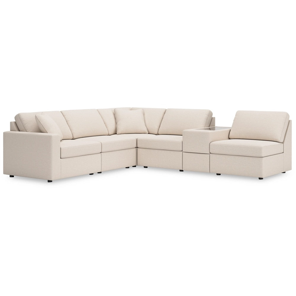 Signature Design by Ashley - Modmax 6-Piece Sectional With Storage Console in Oyster veiw 1