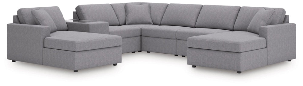 Signature Design by Ashley - Modmax Fabric 7 Pc Sectional in Granite veiw 1