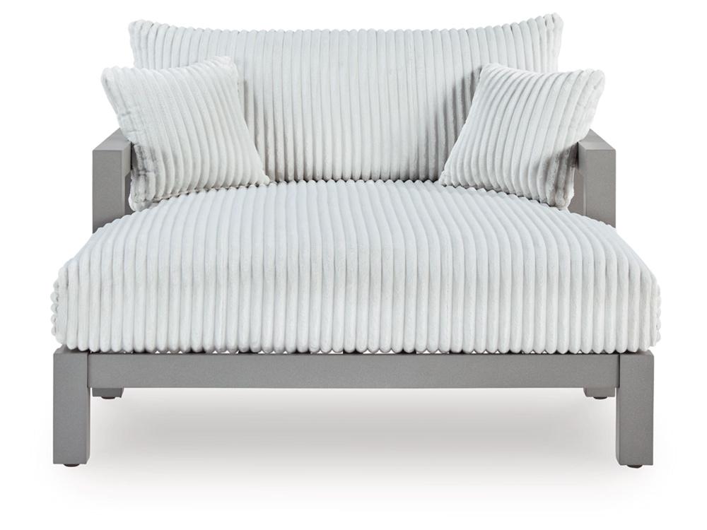Signature Design by Ashley - Moonlight View Outdoor Chaise Lounge With Cushion in Gray - P695-815 veiw 1