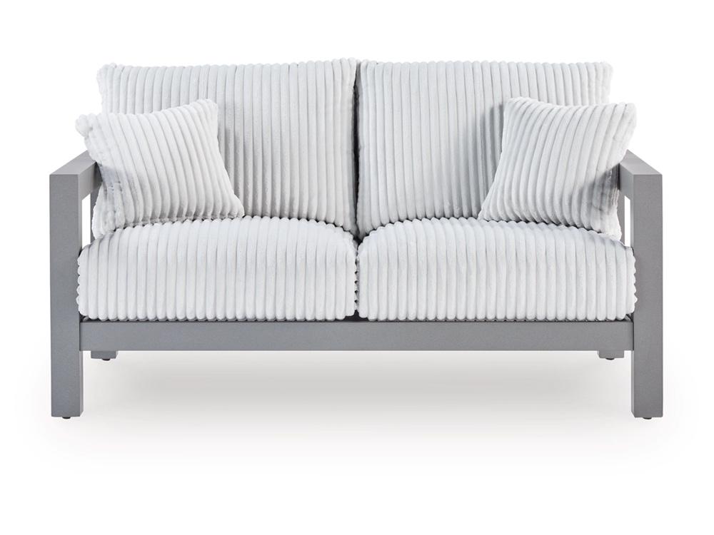 Signature Design by Ashley - Moonlight View Outdoor Loveseat W/Cushion in Gray - P695-835 veiw 1